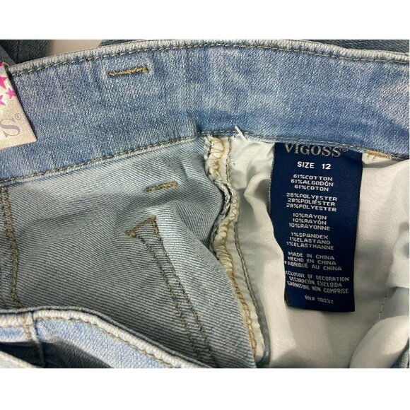 Vigoss Girls Jeans The Georgia Girlfriend Andrea Light Wash Size 12 26 x 25 NWT - Picture 7 of 7
